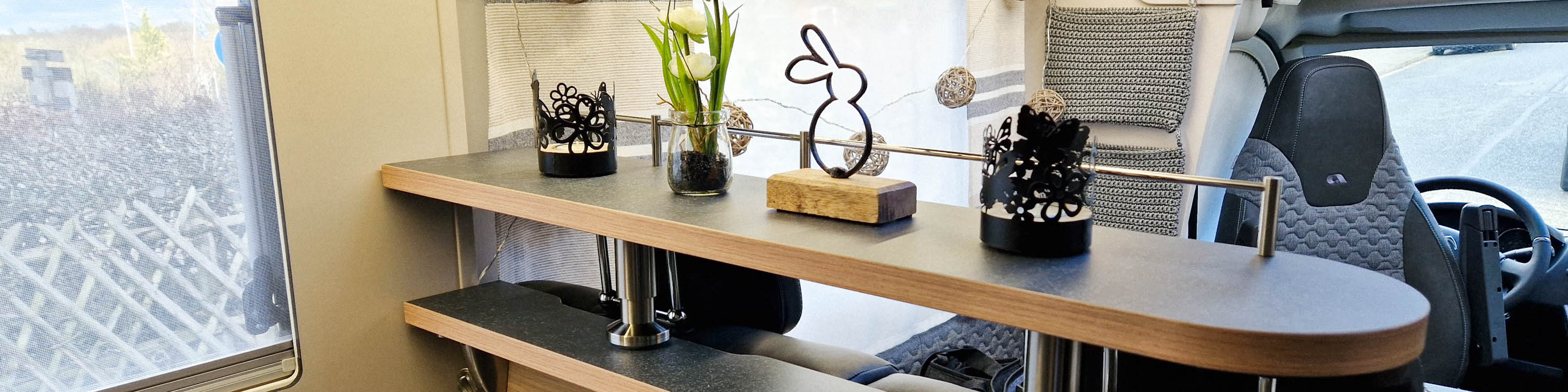 Storage shelves for motorhomes