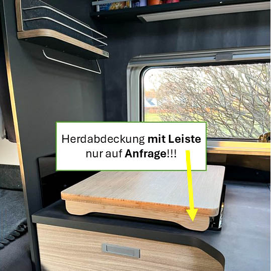 Sink and stove cover for motorhomes, caravans and campers