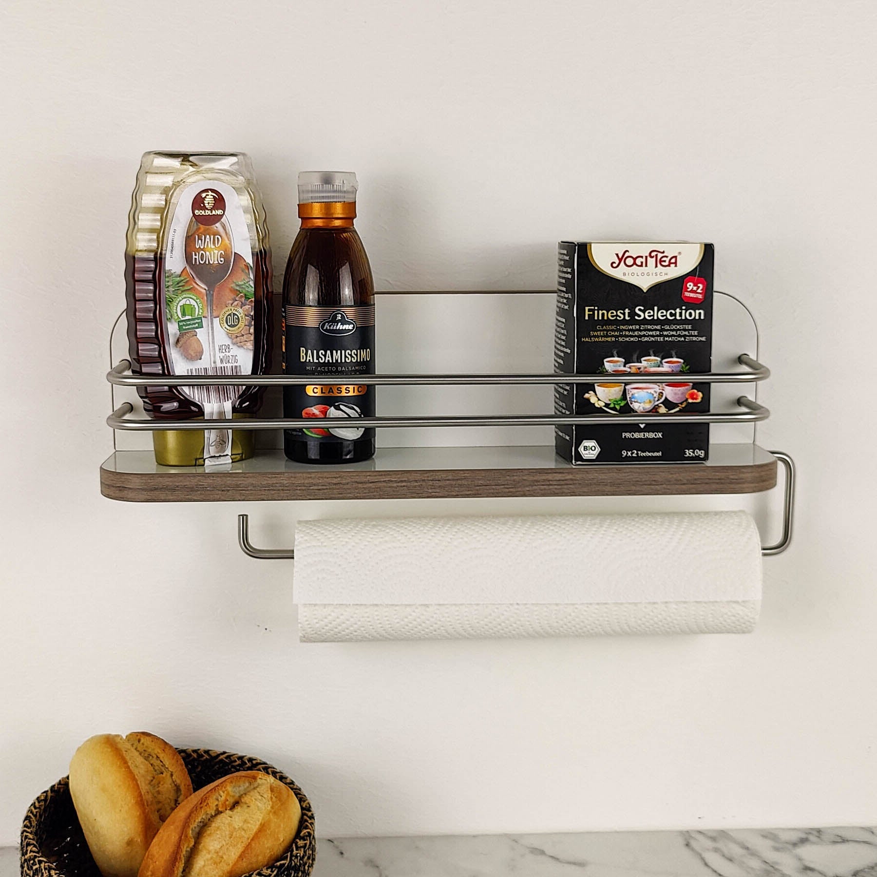 #color_high-gloss white with edge in elm truffle and stainless steel railing