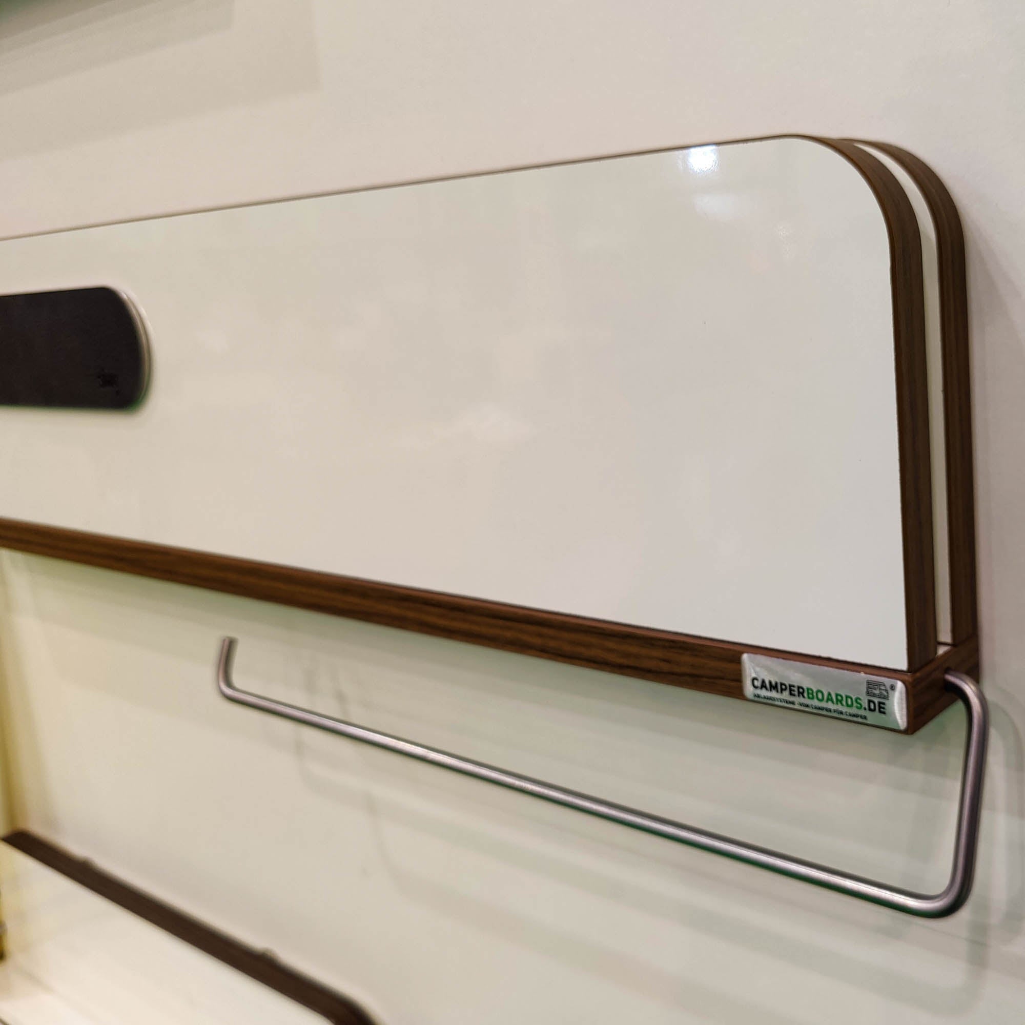 Shelf for panel van with edge in Madison Walnut