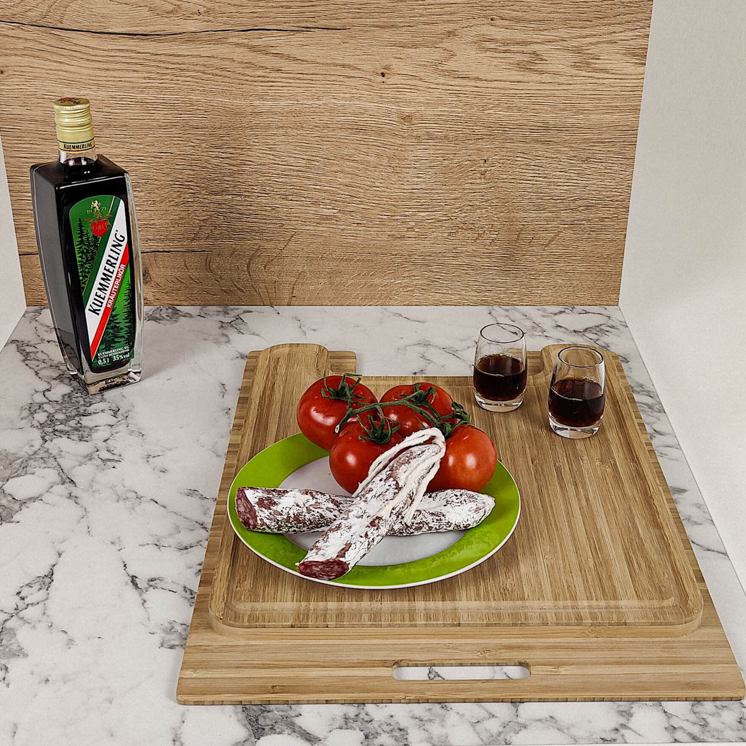 3077-Cutting board with sink cover for Adria Compact and numerous Adria caravans - Dark bamboo
