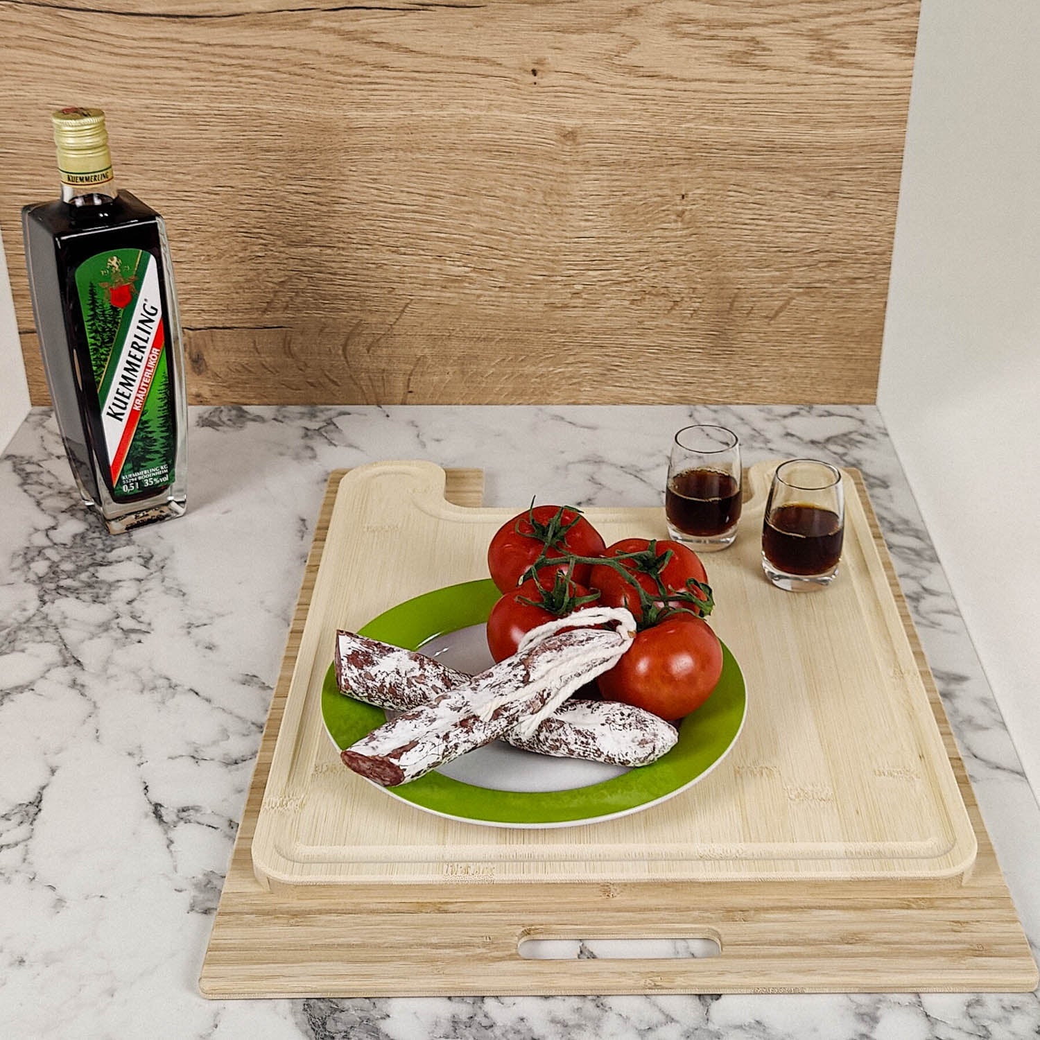 3078-Cutting board with sink cover for Adria Compact and numerous Adria caravans - light bamboo