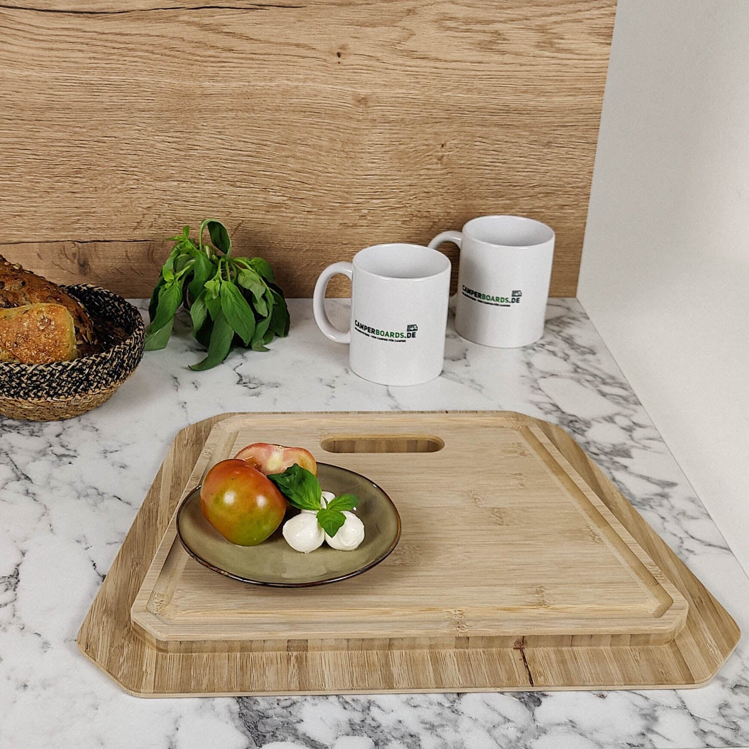 3017-Cutting board with sink cover for Adria models - Dark bamboo