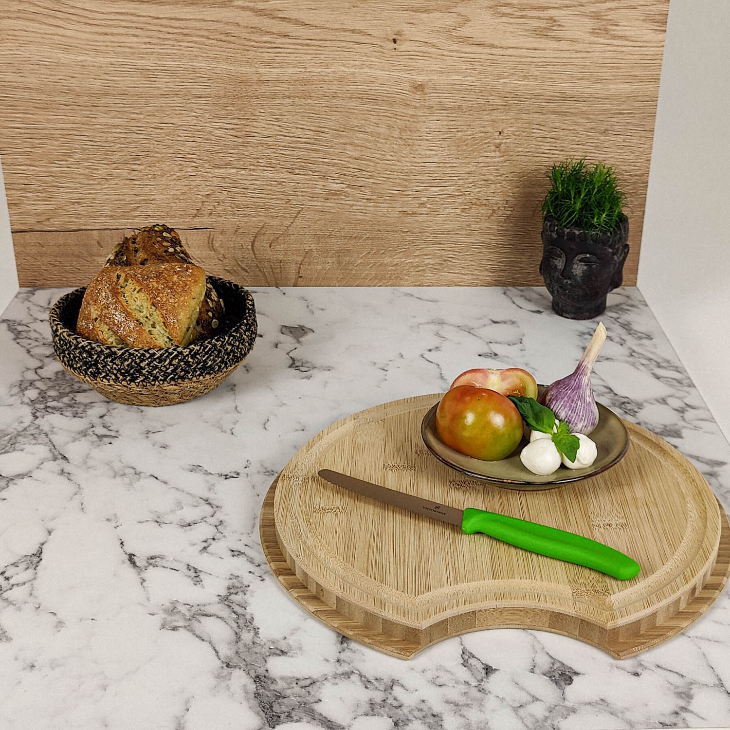 3085-Cutting board with sink cover for Dethleffs models - Bamboo dark
