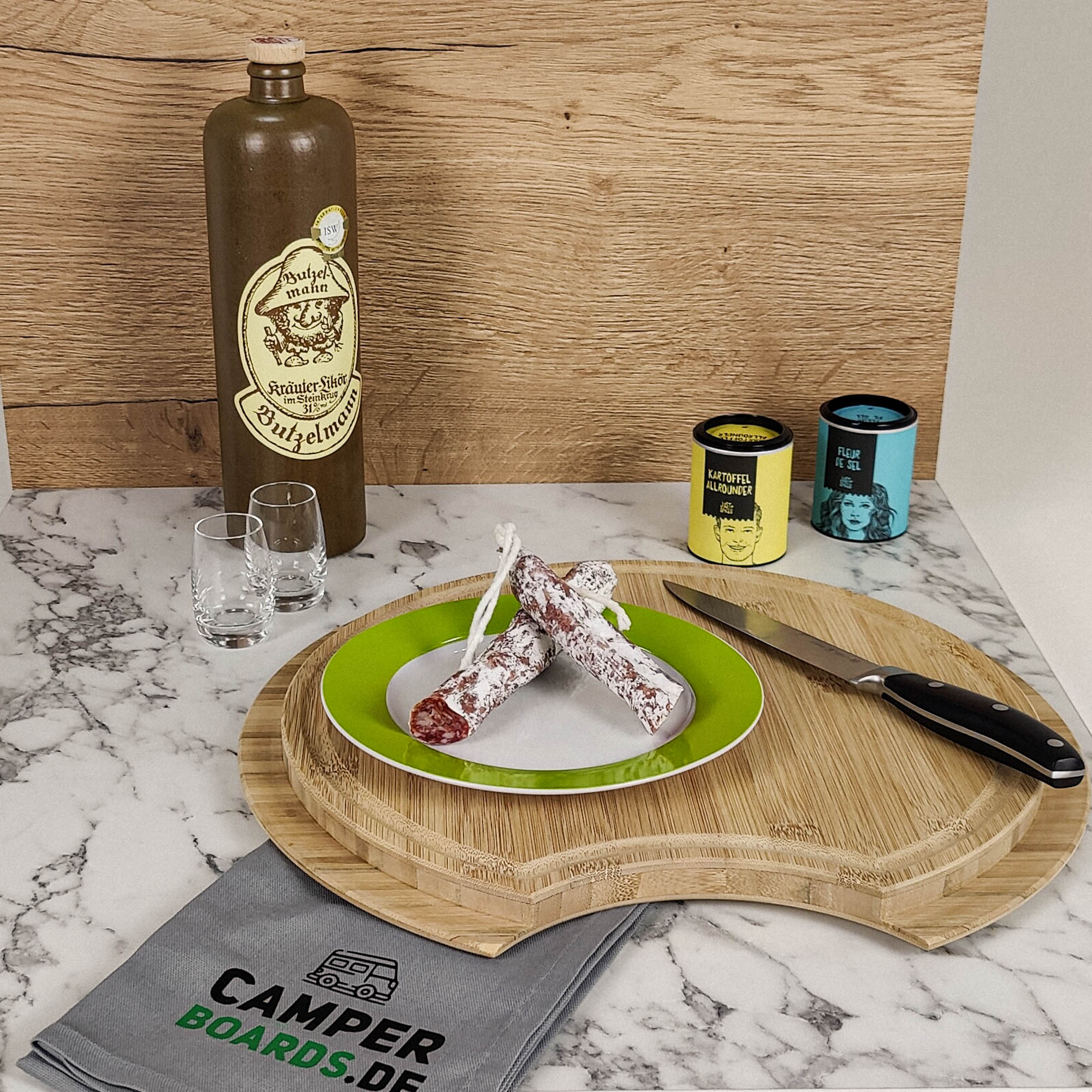 3507 Cutting board with sink cover for Giottiline models - Dark bamboo