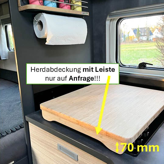 Sink and stove cover for motorhomes, caravans and campers