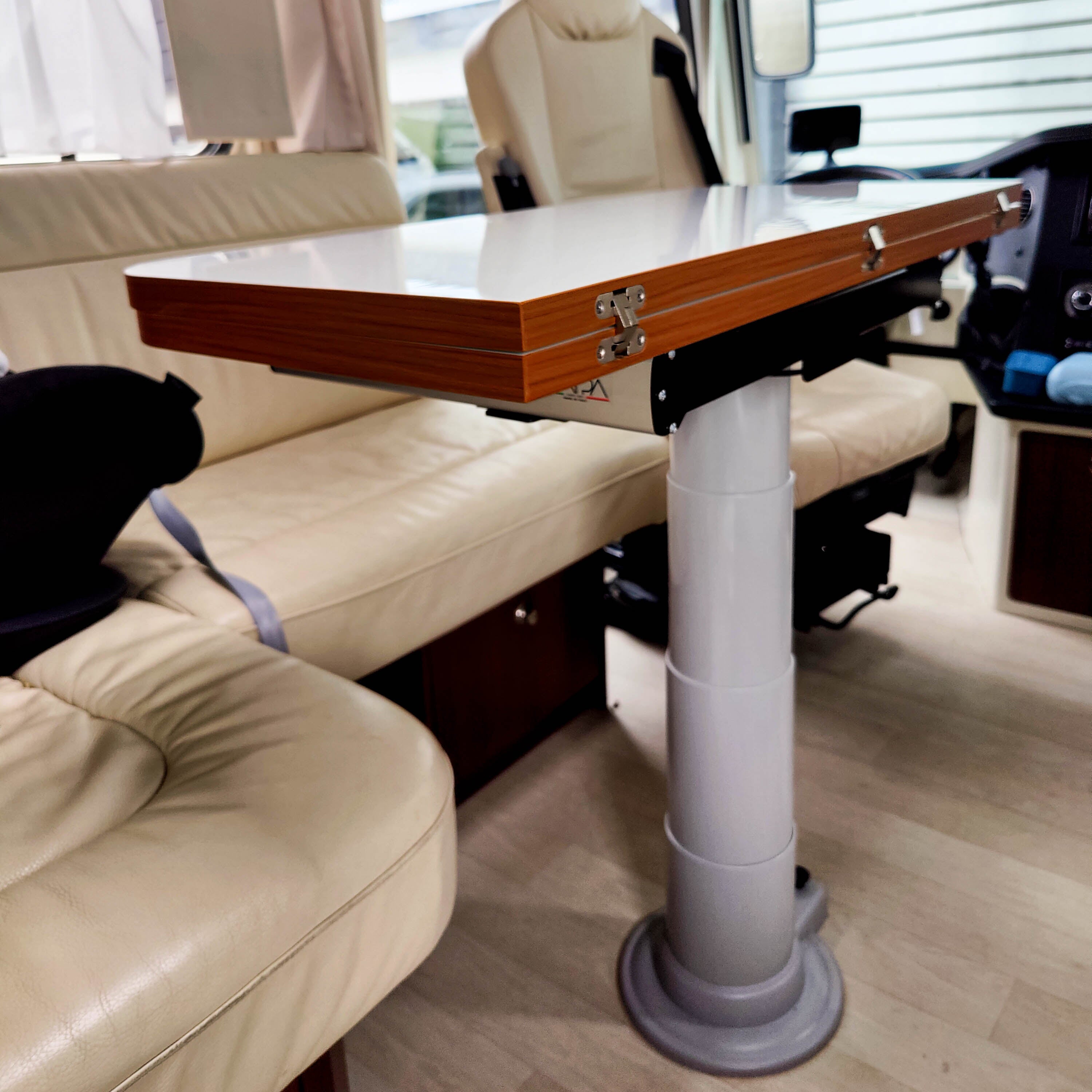 Folding table top for motorhomes, campers and caravans