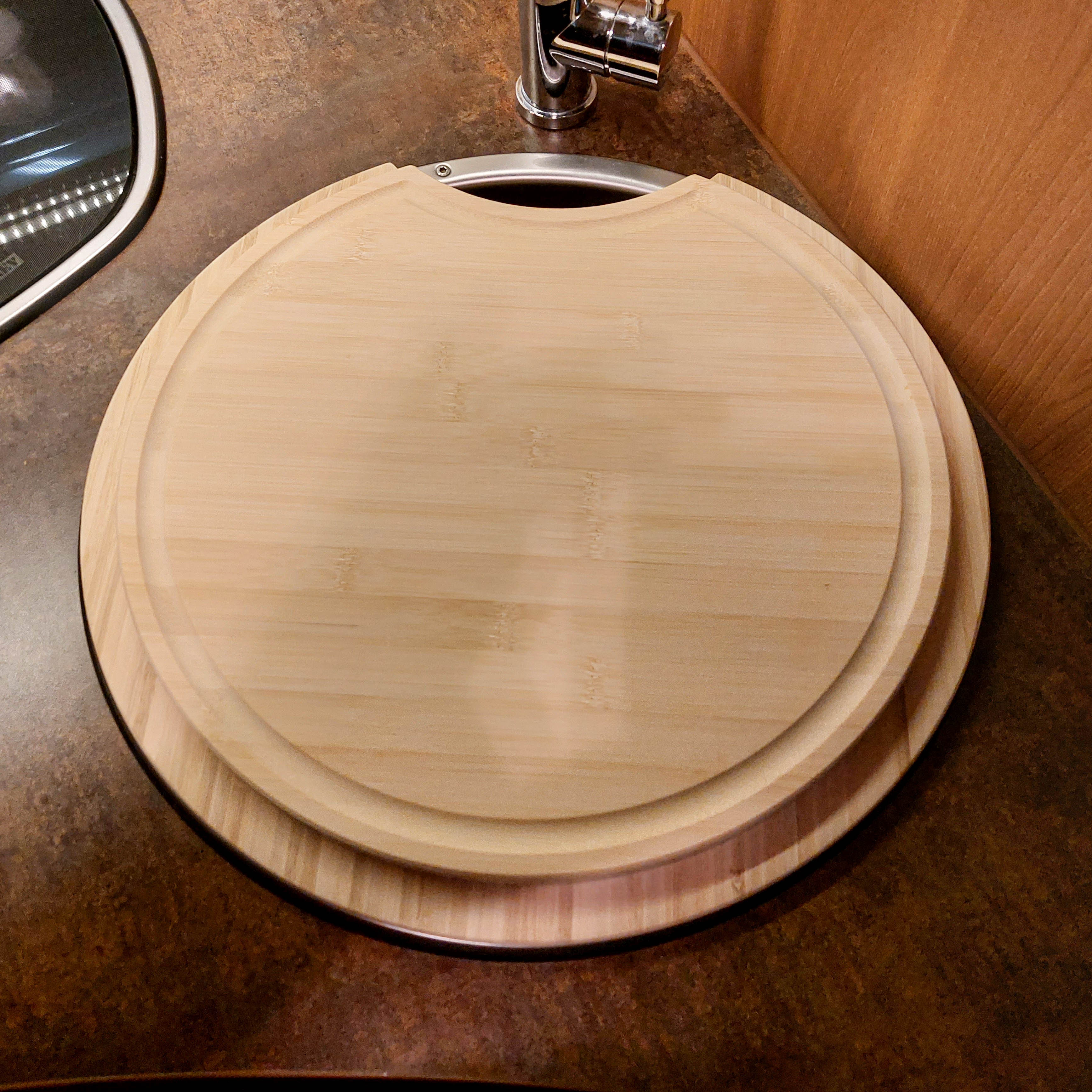 Sink cover for Niesmann and Bischoff in light bamboo