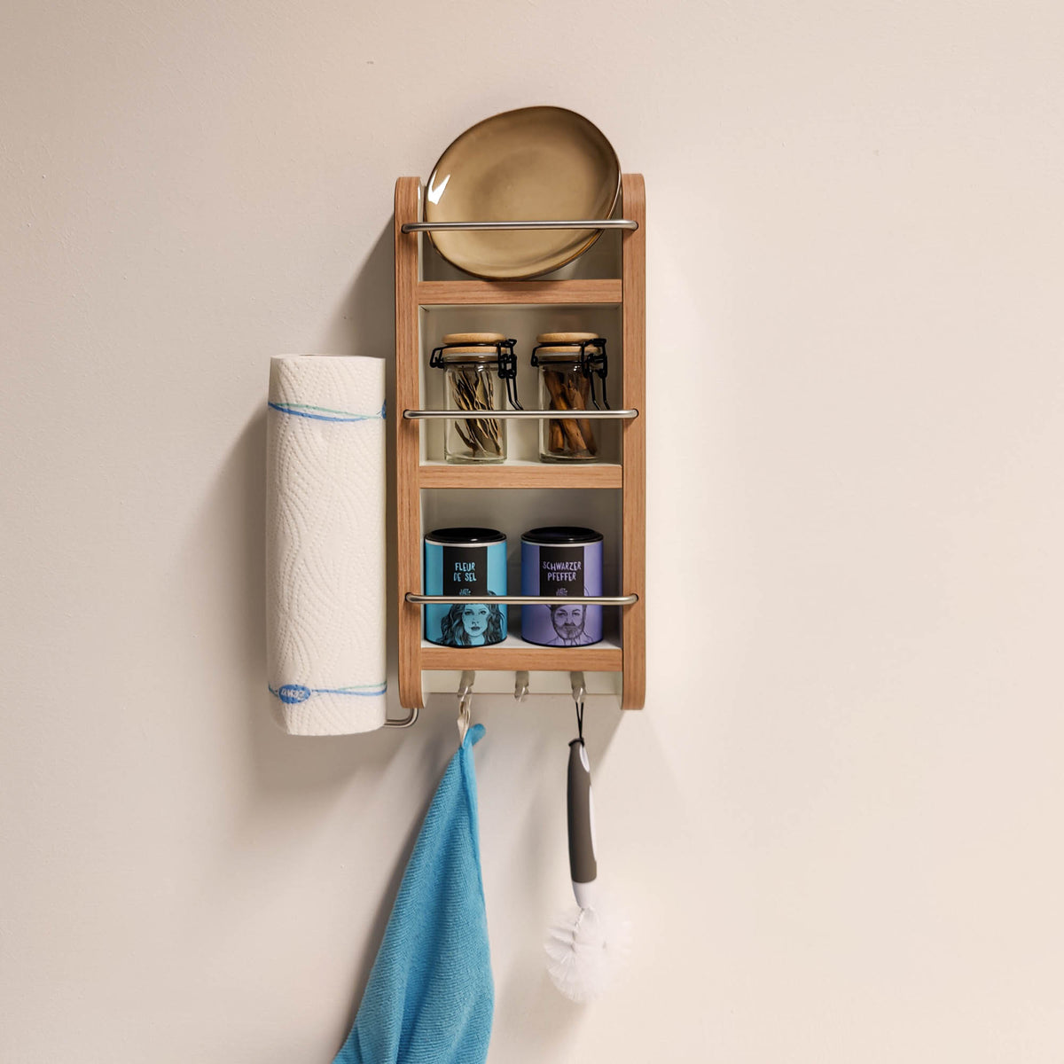 Universal motorhome wall shelf with 3M Dual Lock